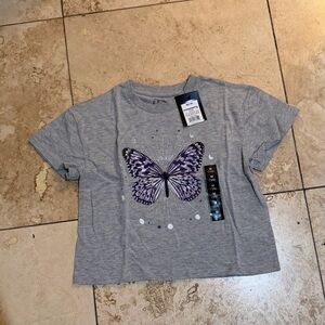 Art Class Gray Butterfly Kids T-Shirt